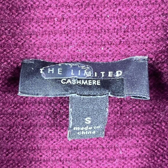 Limited 100% Cashmere Plum Sleeveless Mock Turtleneck Tank Sweater Size Small - Picture 3 of 5